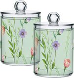 Apothecary Jars Bathroom Storage Organizer with Lid - 14 oz Qtip Holder Dispenser, Western Desert Clear Plastic Canister for Cotton Swab, Cotton Ball, 2PCS - Image 13