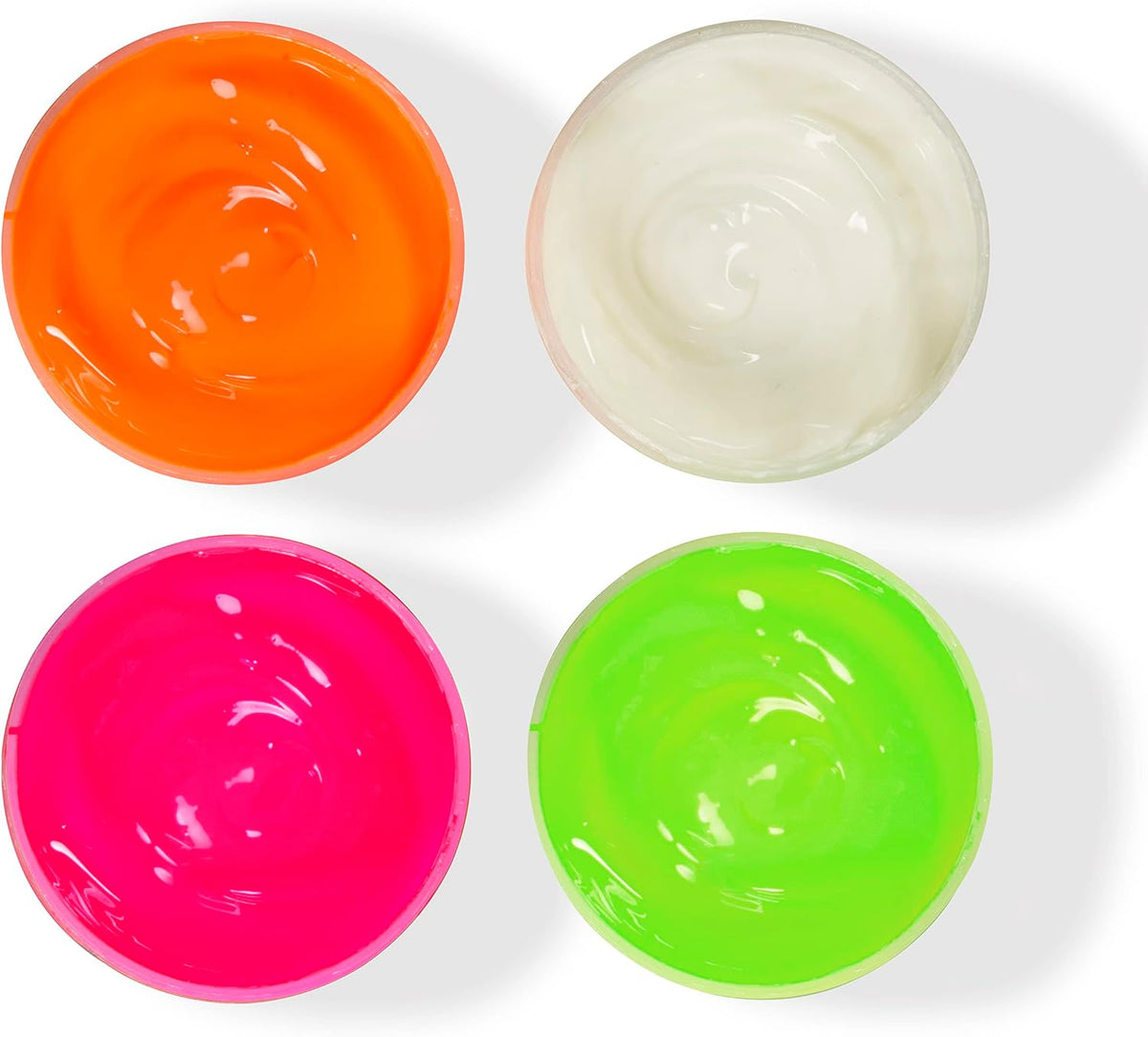 Four jars of Speedball glowing textile screen printing ink