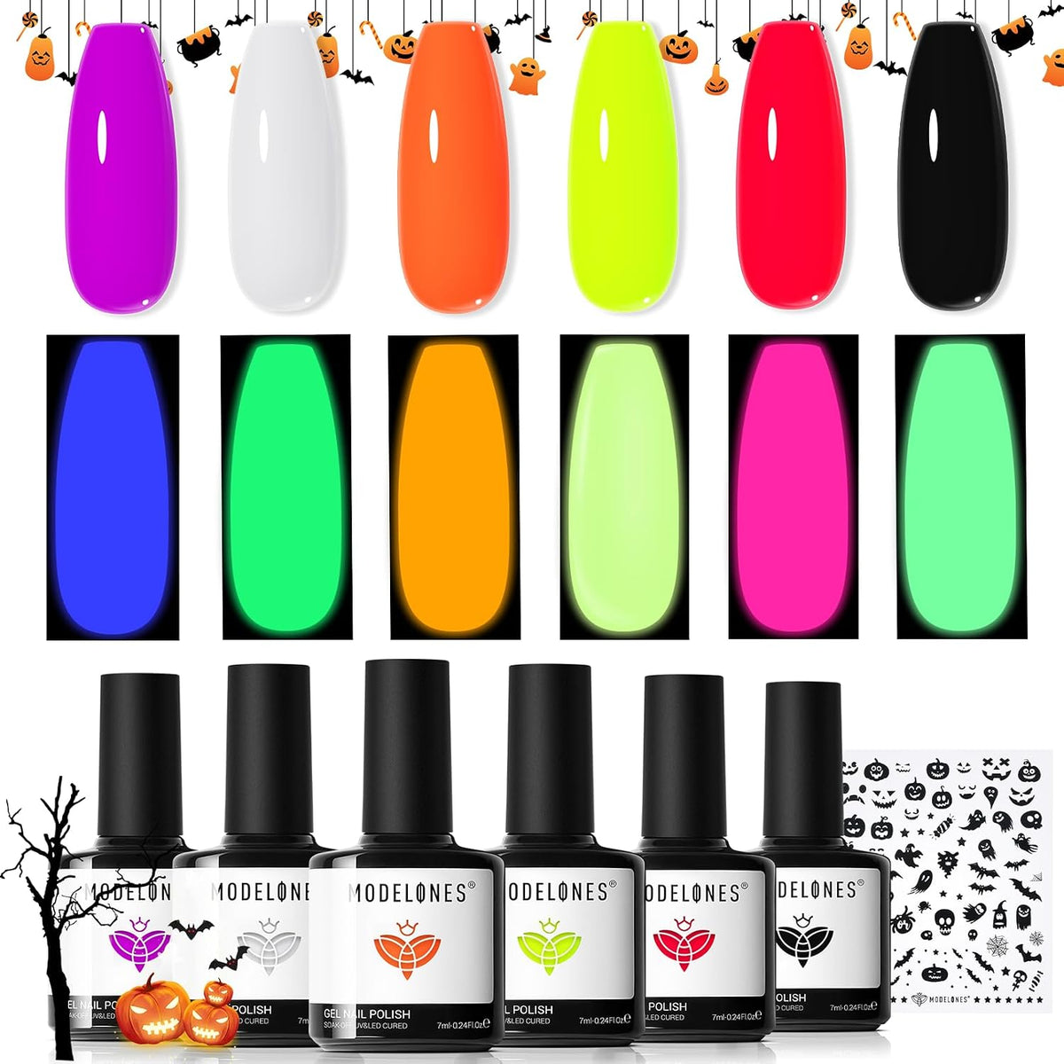modelones Fall Gel Nail Polish Set 6 Colors, Nude Brown Burgundy - Image 13