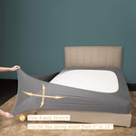 Wrap around bed skirt alternative fitted on mattress corner