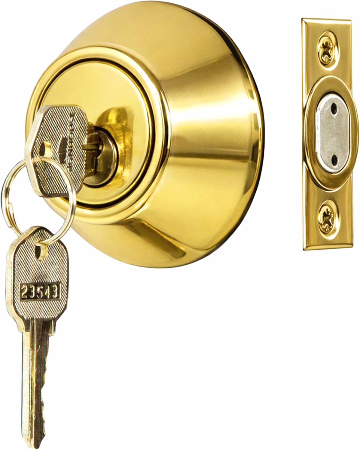 Design House Gateway Single Cylinder Deadbolt, Polished Brass | Adjustable Latch, Surface, Zinc, Hardware, 727438 - Image 10