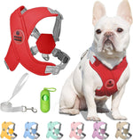Patas Lague reflective pink pet harness set for safe nighttime walking control