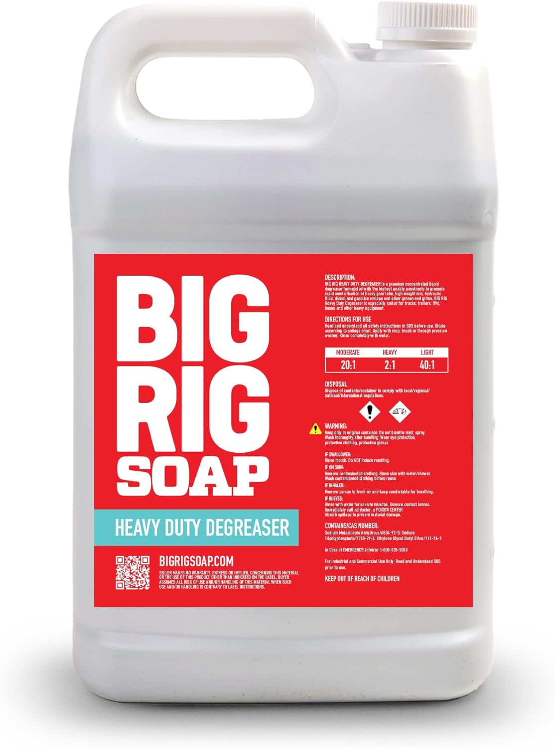 Big Rig Soap Heavy Duty Vehicle Degreaser 1 Gallon front view bottle showcasing commercial truck cleaning formula