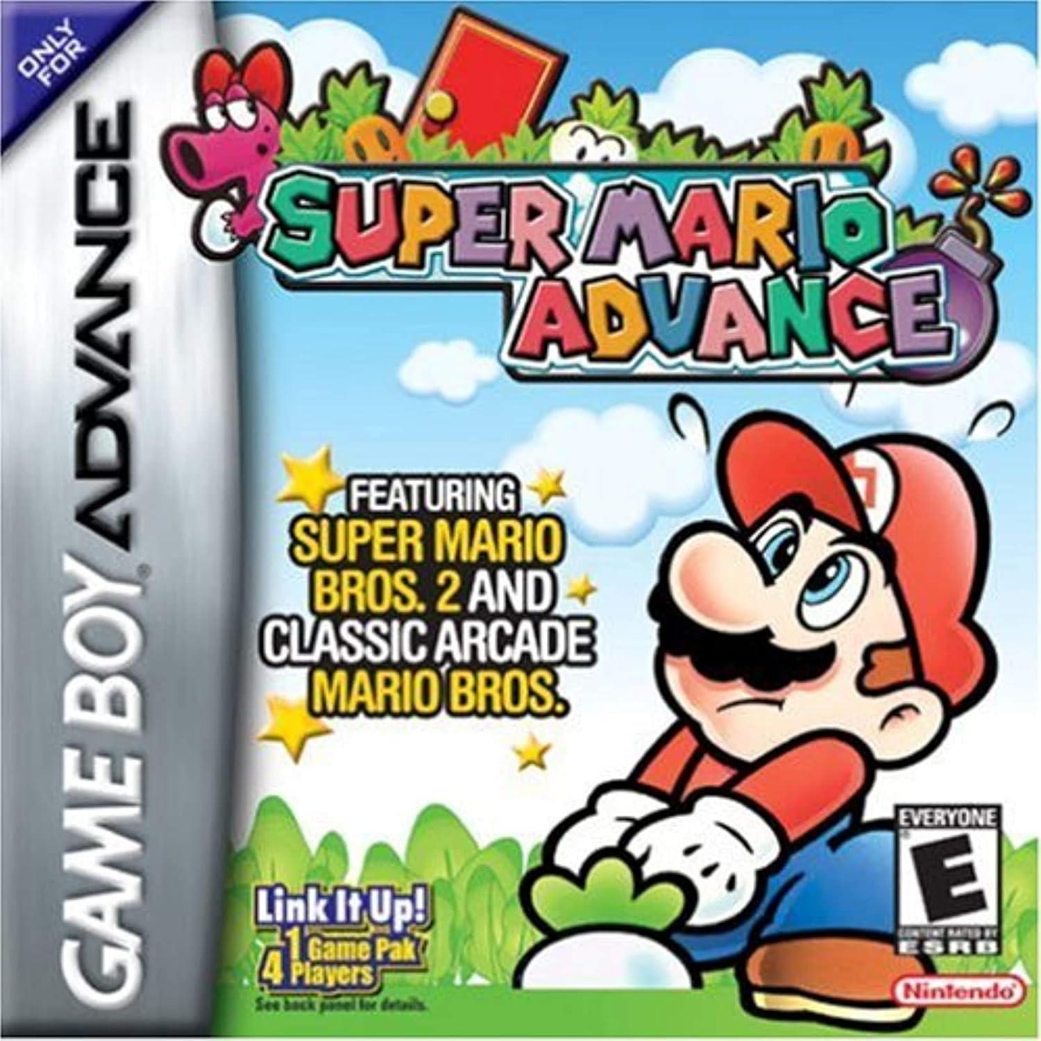 Nintendo Super Mario Advance game cartridge front view for Game Boy Advance