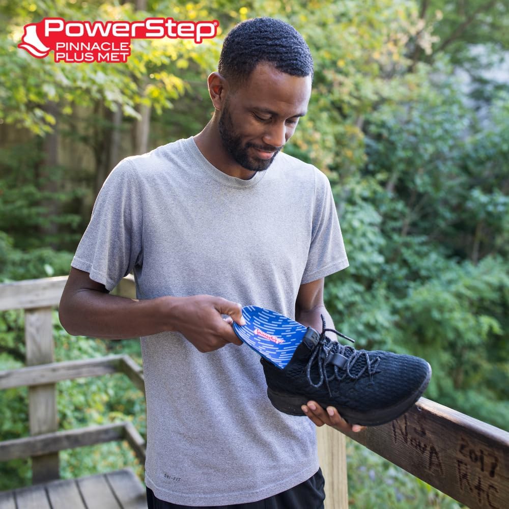 Powerstep Pinnacle Plus Met orthotics packaged for USA import