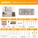 Hardell 69-piece accessory set showing assorted shanks and bits