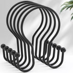 AmazerBath double shower curtain hooks black metal rings front view