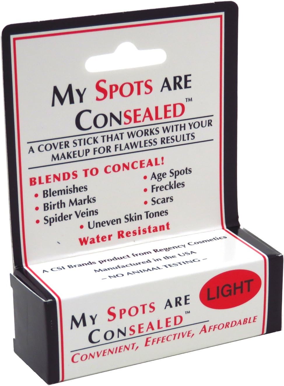 My Spots Are Consealed cover stick light front view makeup