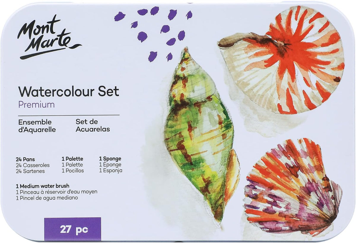 Mont Marte Premium Watercolor Cake Set front view packaging