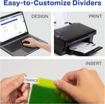 Avery big tab dividers inserted in three ring binder