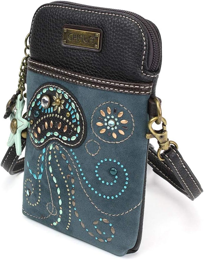 CHALA Dazzled Cell Phone Crossbody Purse interior lining and pockets