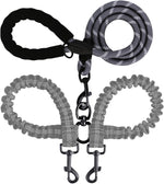 BAOBOTE Double Dog Leash,Dual Dog Leash with Shock Absorbing Bungee Reflective for Two Dogs 360 Swivel No Tangle (Purple) - Image 11