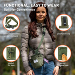 Inspector Tail hands free puppy bag showing the integrated waste bag dispenser on the zippered pocket side