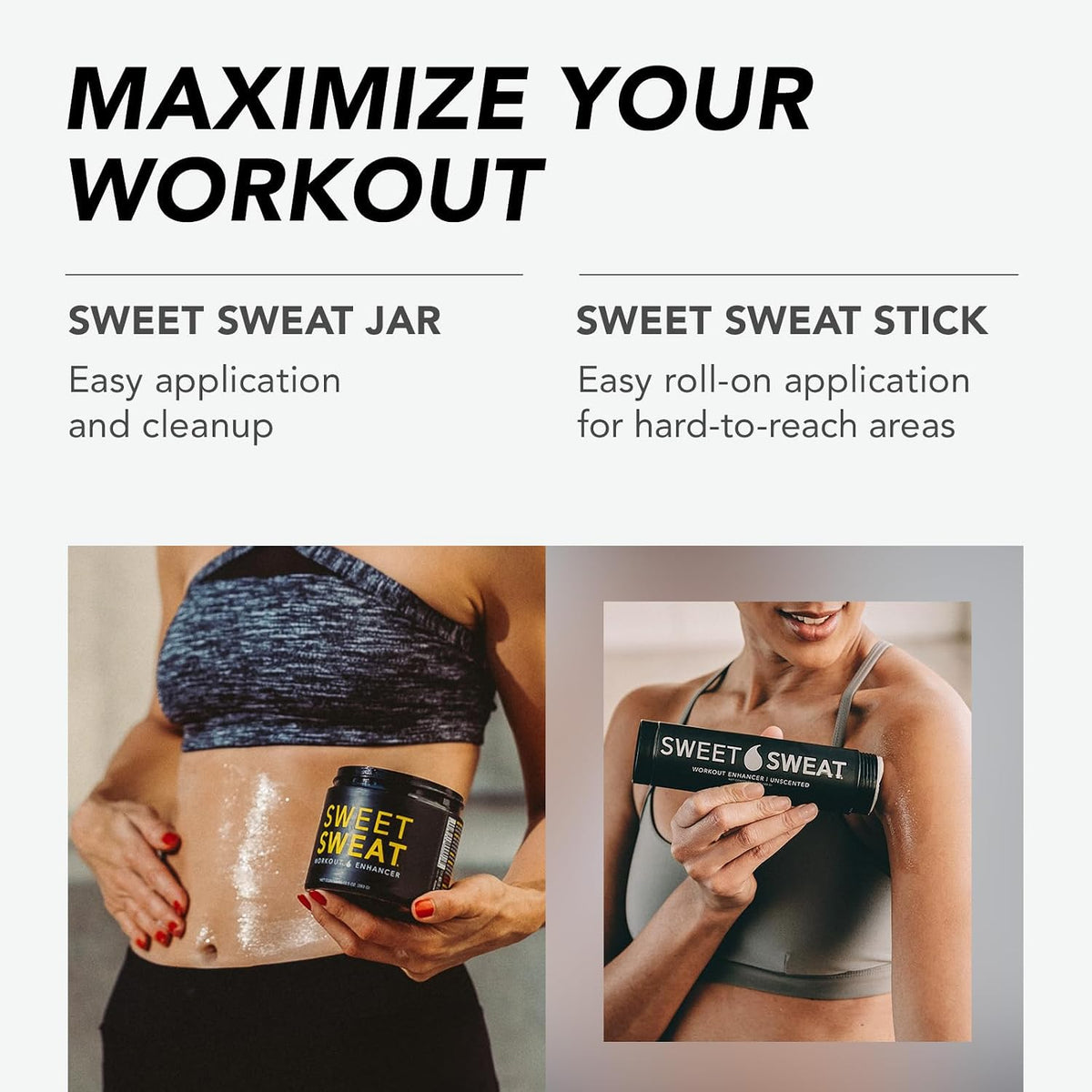 Sweet Sweat original scent sweat stick cream for targeting stubborn midsection areas