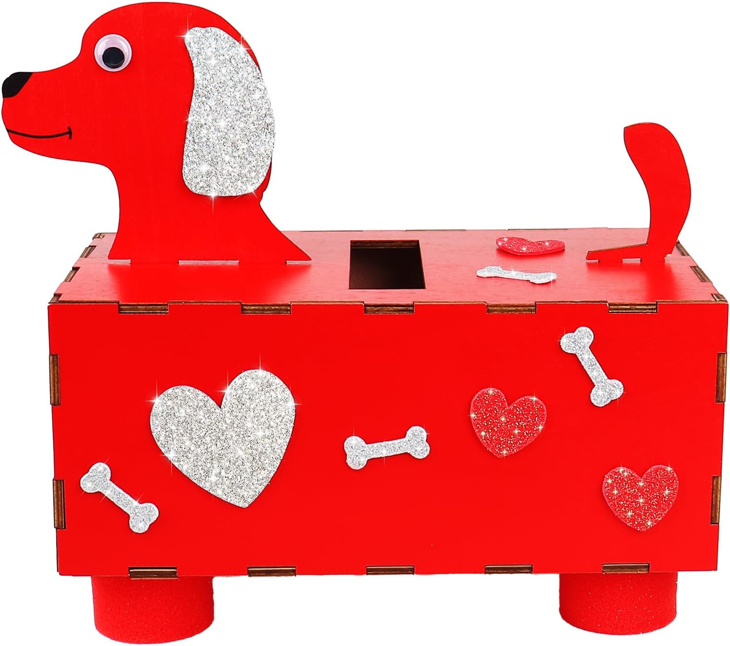 Lettry DIY wooden puppy mailbox craft kit front view