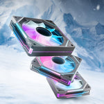 AsiaHorse AMICI-5GT RGB PC Fans front view showcasing the infinity mirror ARGB lighting.