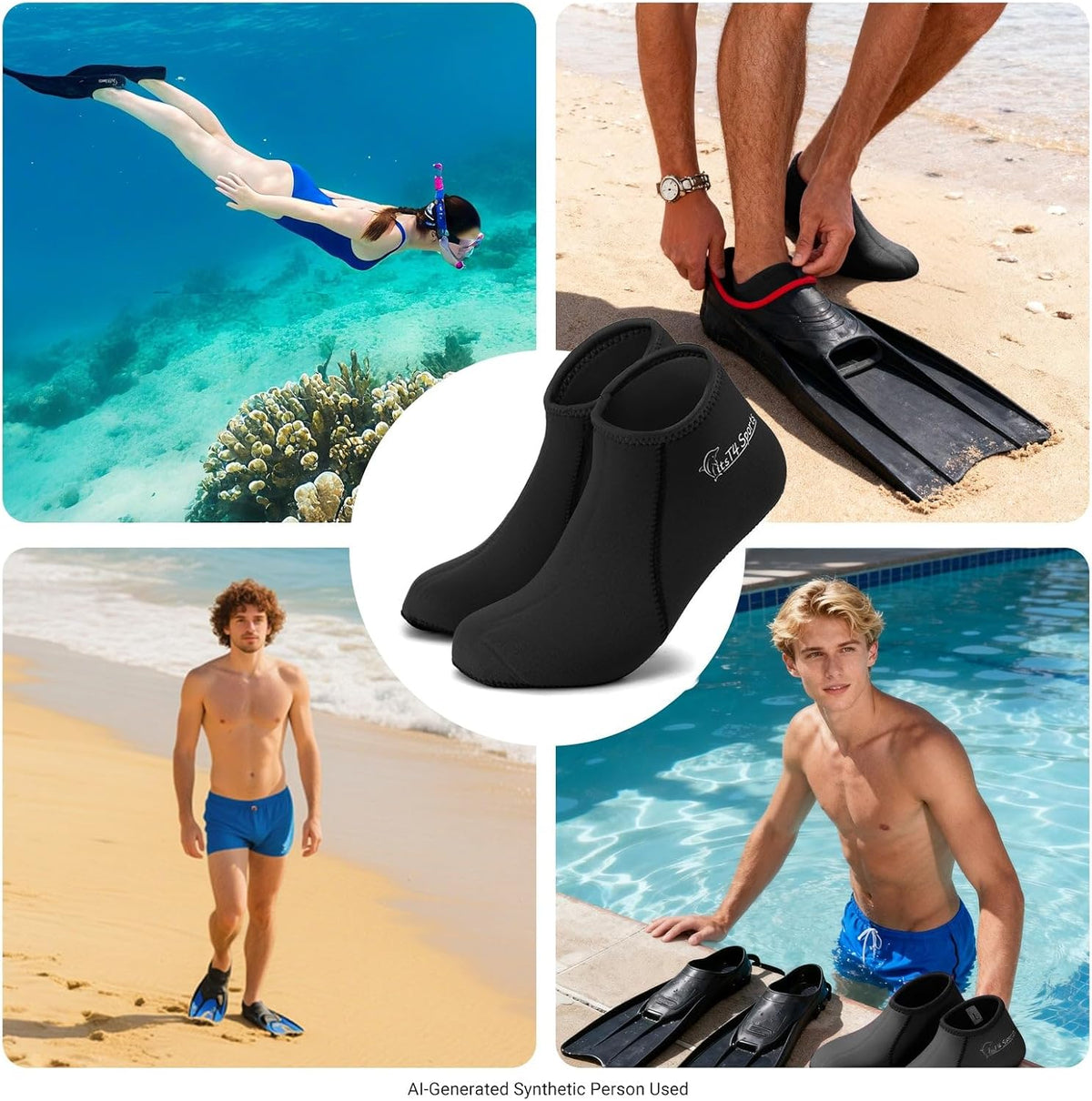 FitsT4 beach sports socks lifestyle action shot