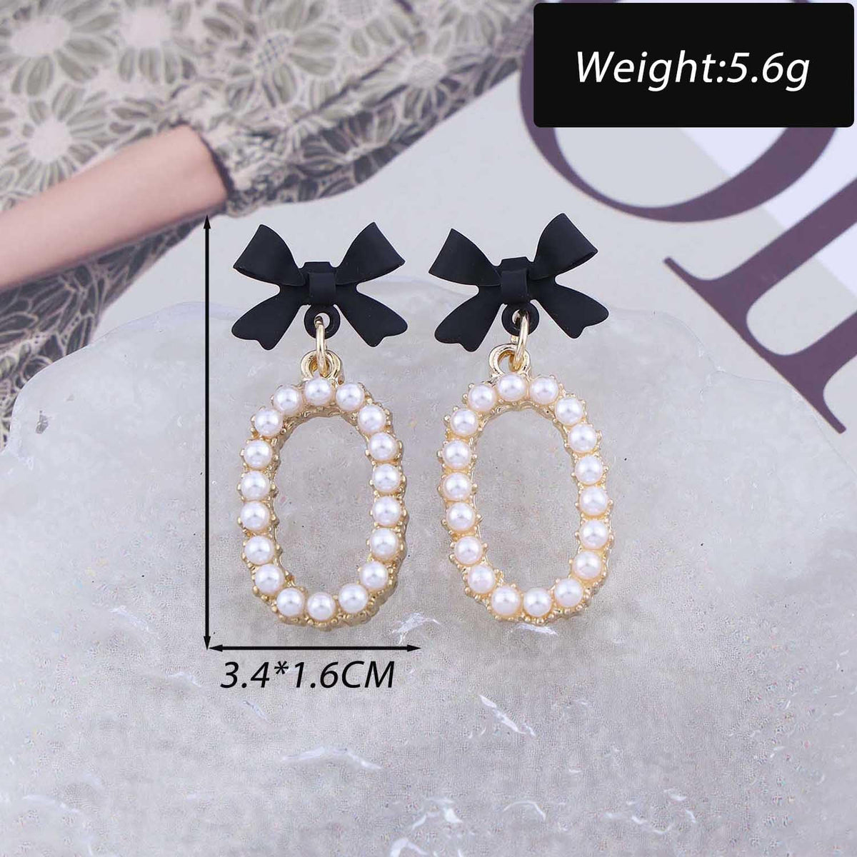 Zeshimb cubic zirconia crystal earrings worn by model