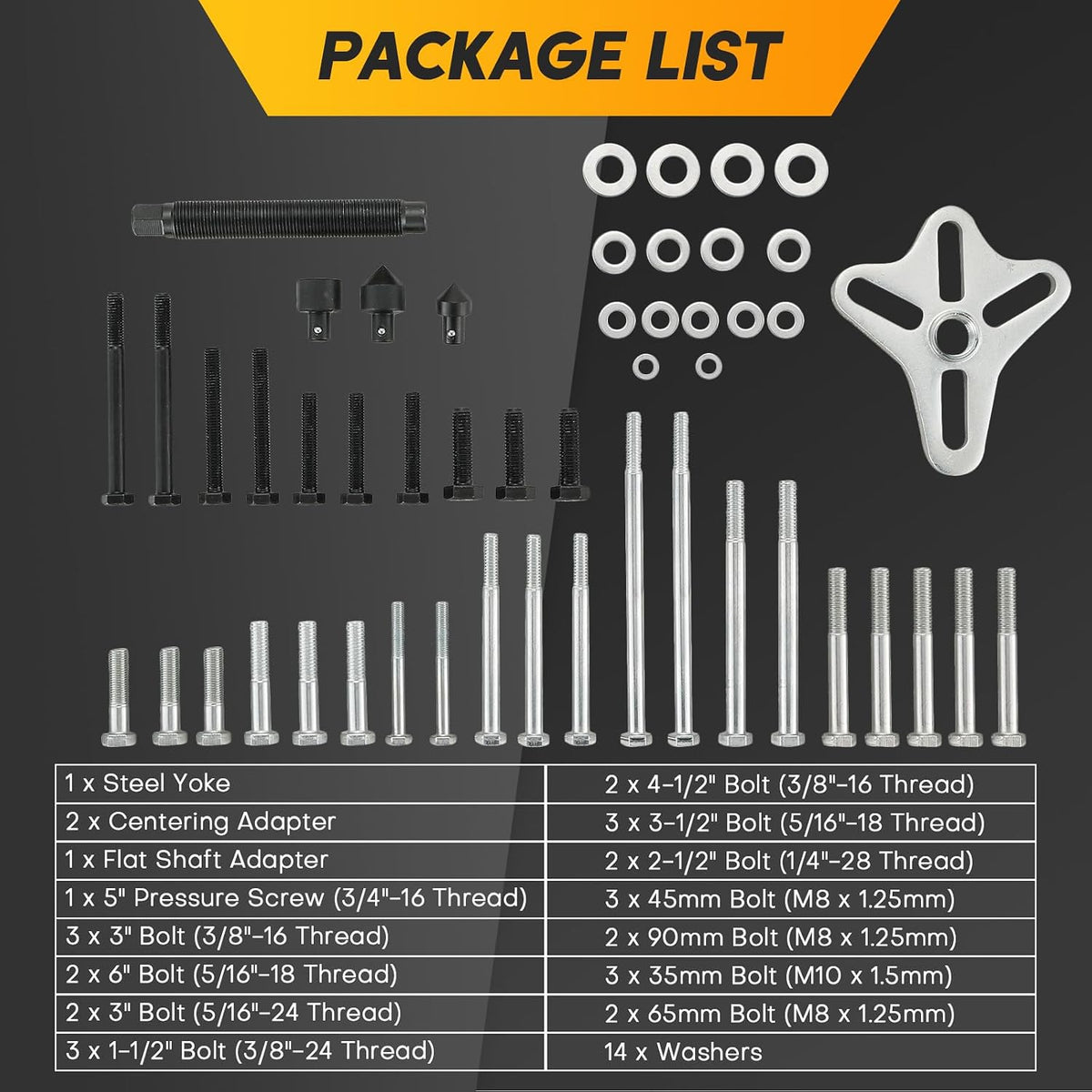 Weyleity steel 4-slot yoke and pressure screw components