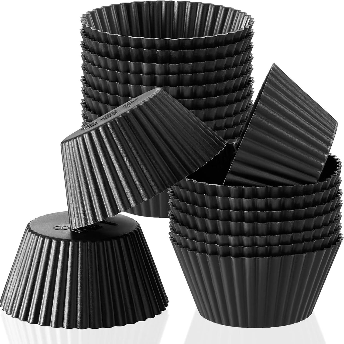 Patelai reusable silicone wax melt warmer liners front view showing a black flexible tray