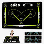 Hike Wilds Field Hockey Training Mat front view displaying numbered paths for indoor ball control practice.