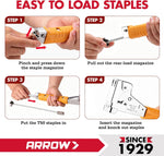 Arrow manual stapler rear loading magazine open