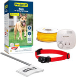 PetSafe brand pet safety fence collar laid flat illustrating the complete six to twenty-six inch neck adjustment range.
