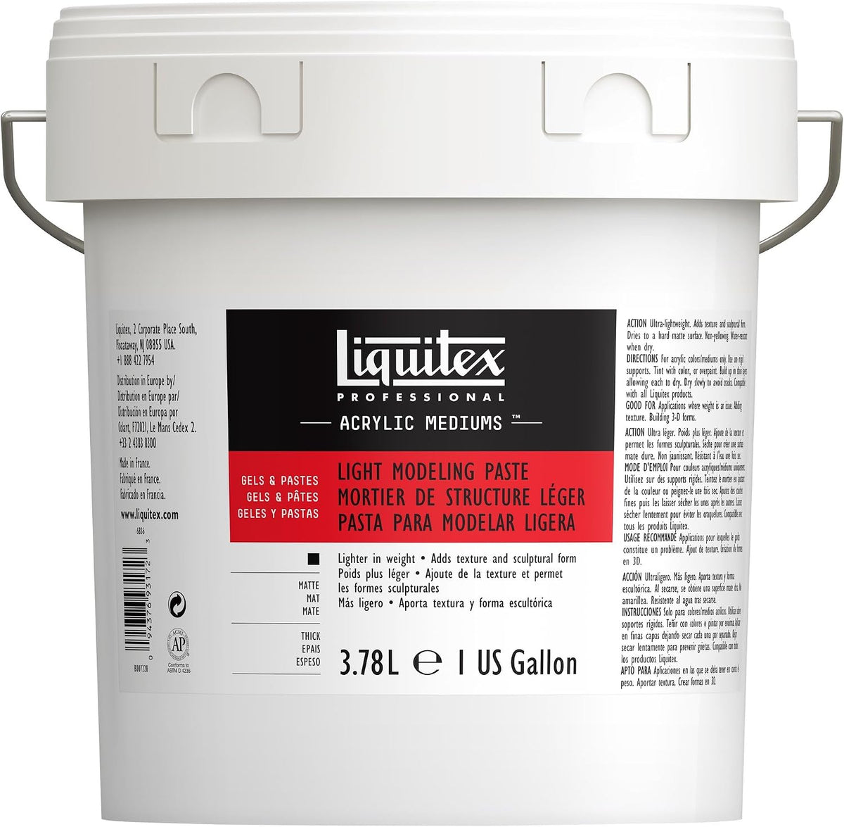Liquitex heavy texture medium jar in studio setting