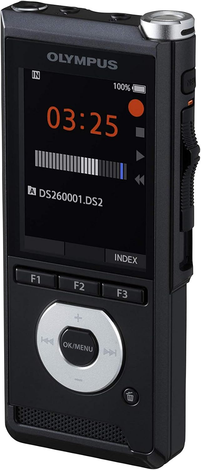 Olympus DS-2600 Digital Voice Recorder front view with slide switch
