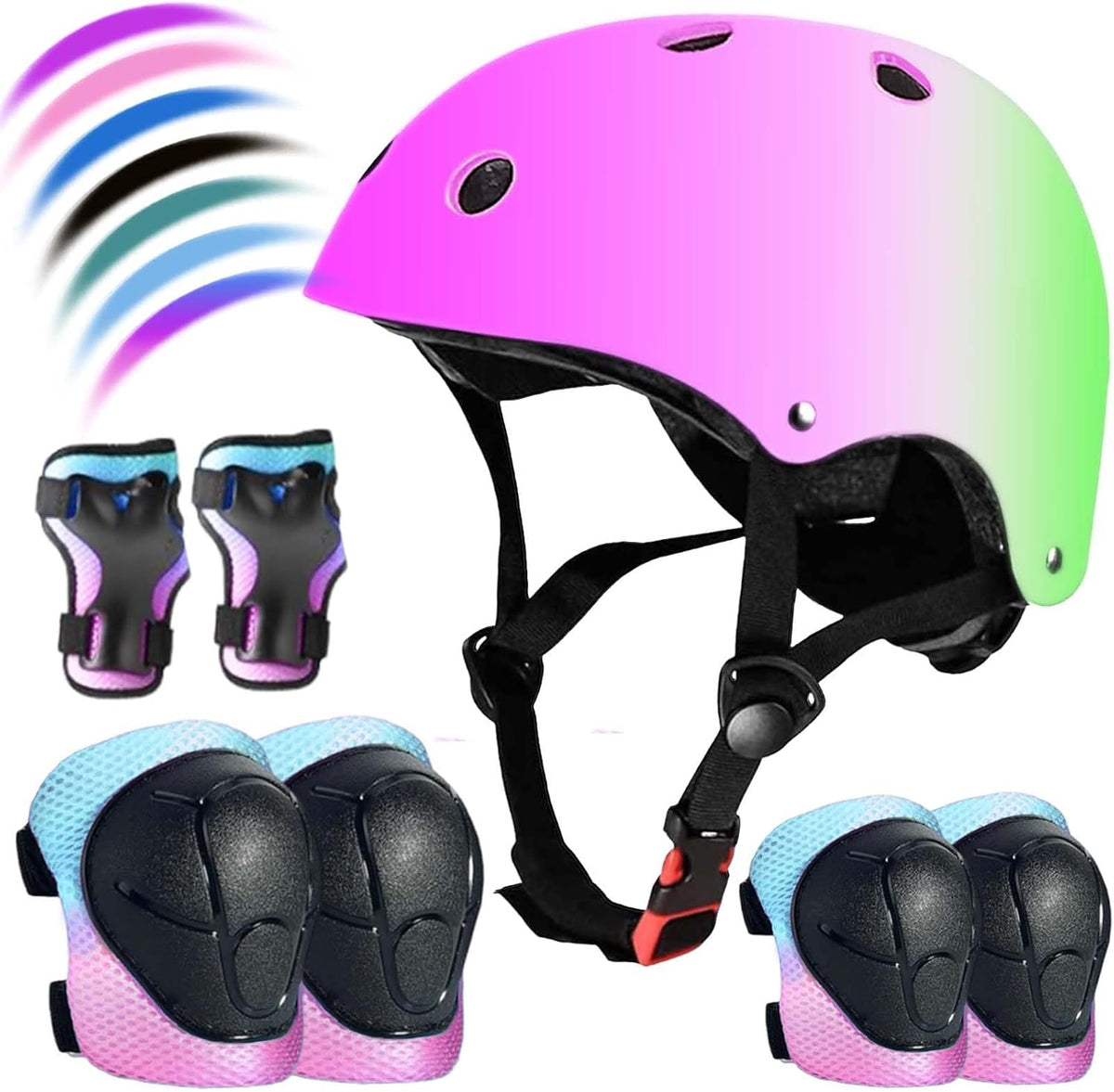 Kids Bike Helmet Set Adjustable for Children, Boys, Girls and Teenagers Aged 3-8 Years Includes Elbow, Knee, Wrist Guards Children's Helmet Protection Set for Bikes SkateboardsRollerskates - Image 15