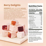 Close up of soft chewy fruit and nut candies from Liberty Orchards.