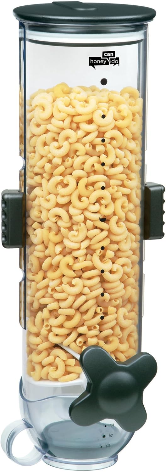 ZevrO clear plastic airtight canister filled with cereal