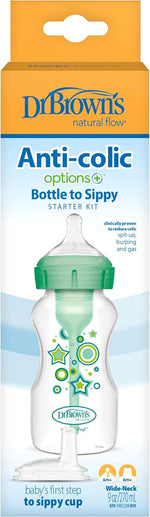 Dr. Brown's green transition bottle with sippy spout