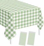 H B Msala sage green gingham tablecloth 2 pack front view