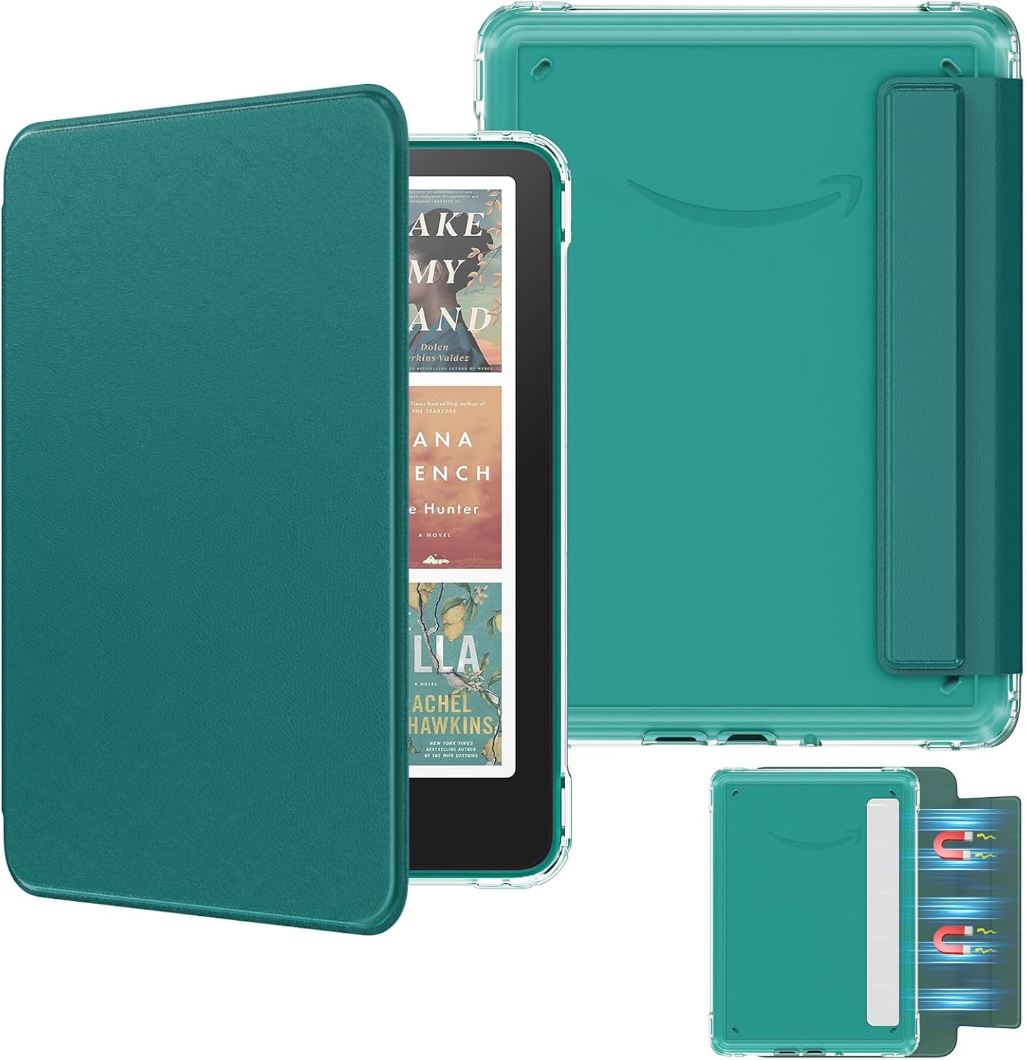 MoKo Detachable Magnetic Case for Kindle Paperwhite in Jade Green front view