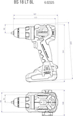 Metabo 18V cordless drill showing keyless metal chuck