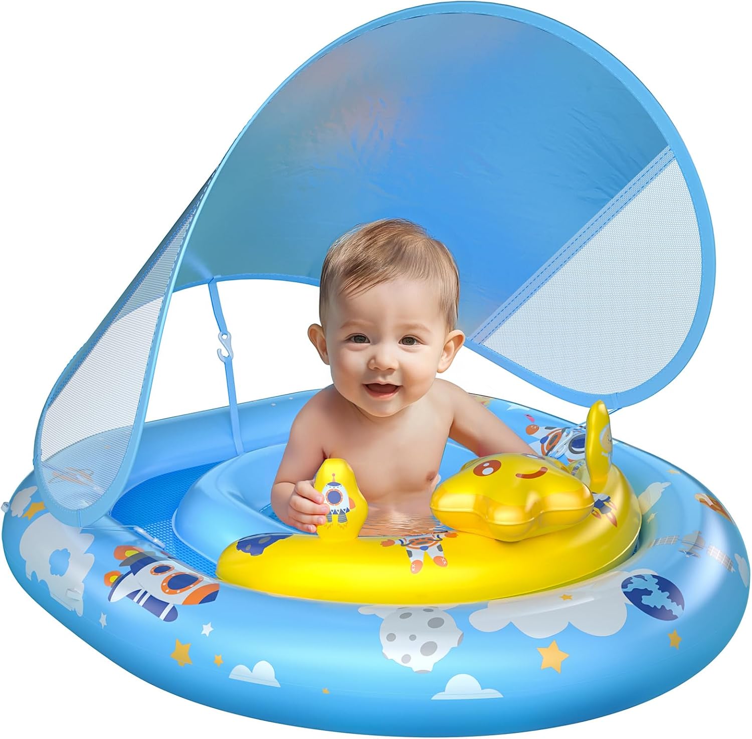 Topchase WayEee Baby Pool Float front view with canopy