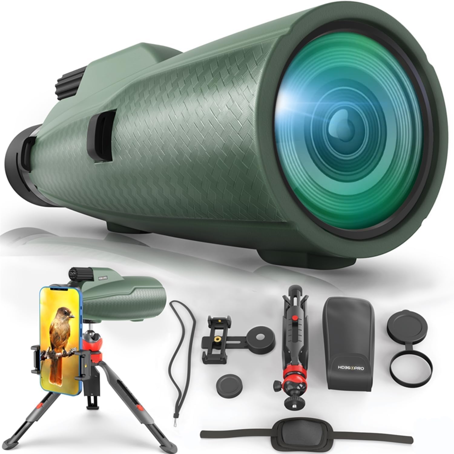 Hd360pro 12x56 monocular telescope front view