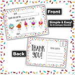 Honeyplum Kids Thank You Postcards colorful animated character design