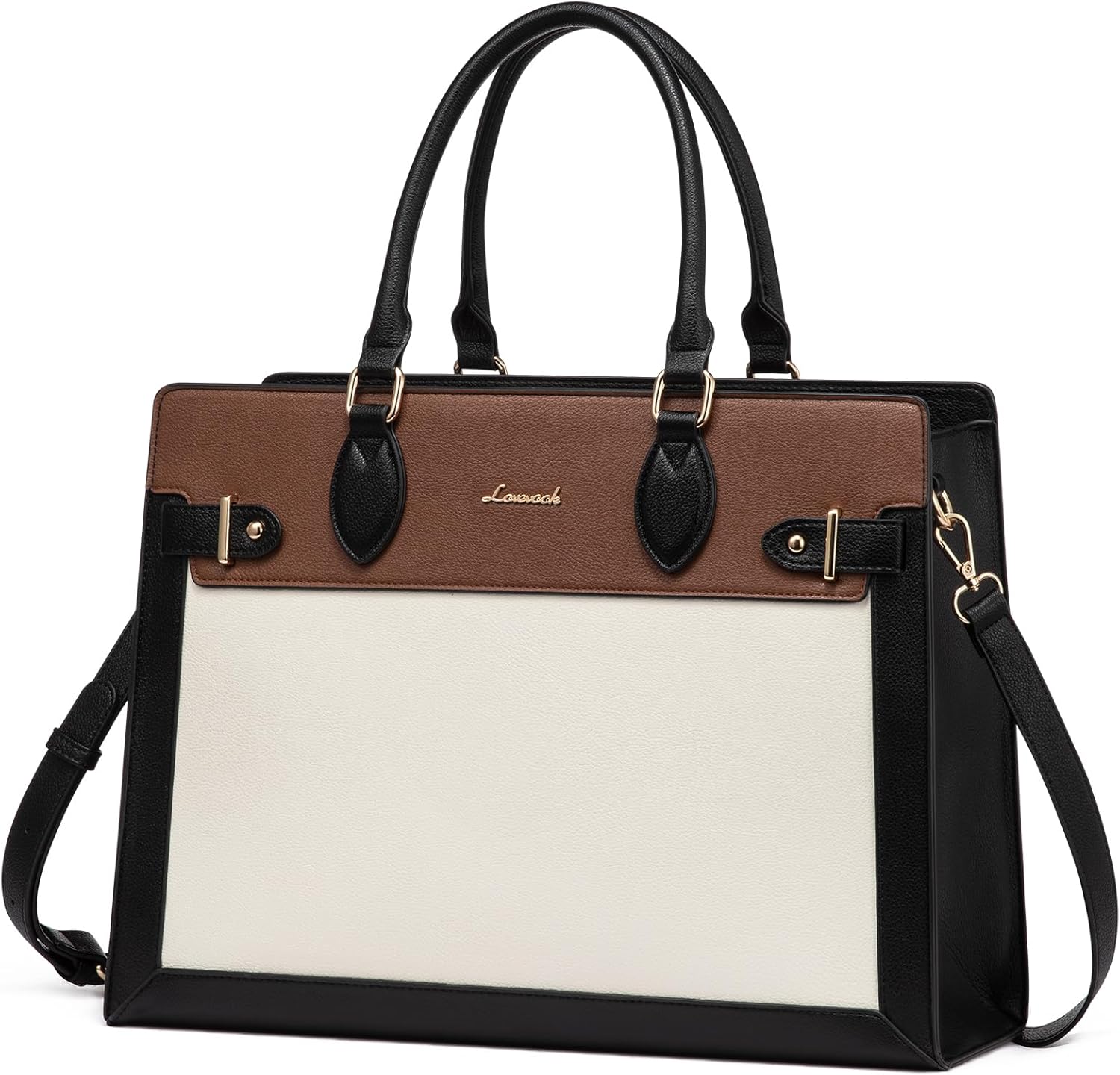 LOVEVOOK tri-color laptop bag for women front view professional work tote