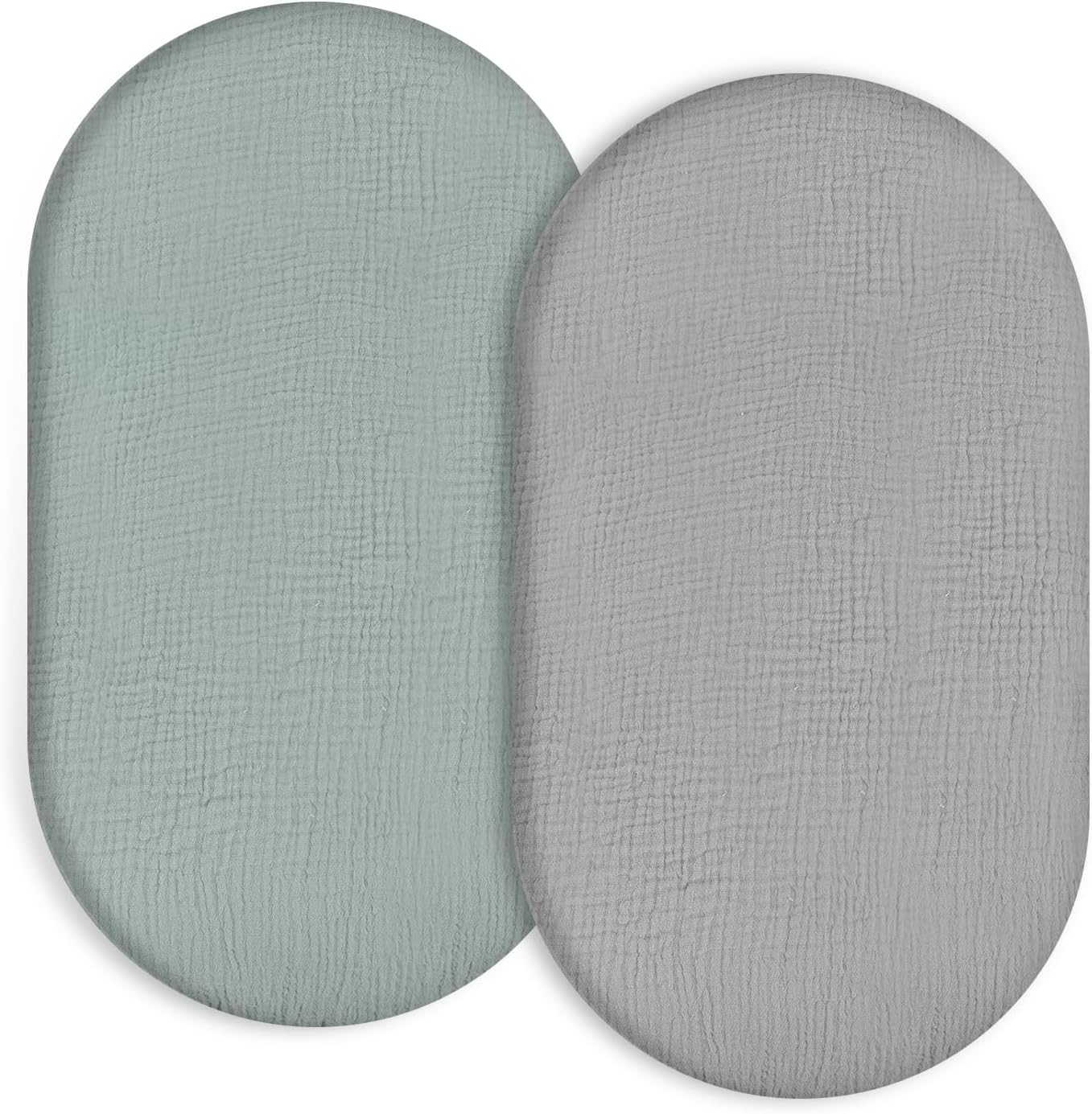 Synrroe muslin bassinet fitted sheets front view