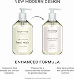 Deep Steep hand wash label closeup showing key ingredients