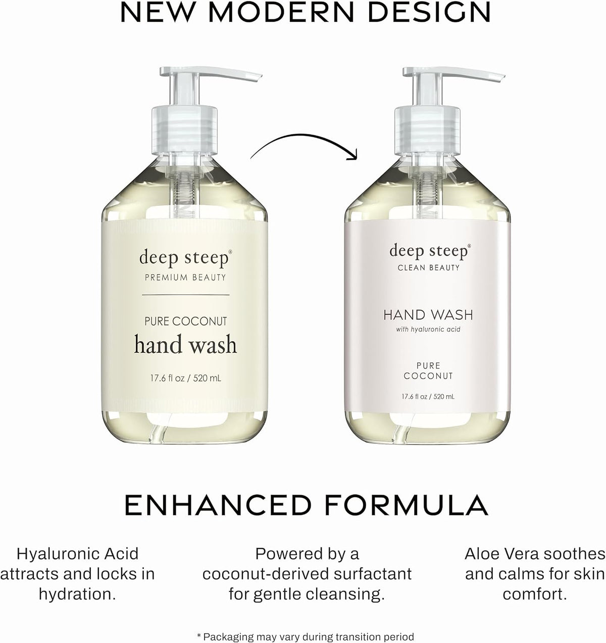 Deep Steep hand wash label closeup showing key ingredients