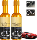 Omaky catalytic converter cleaner front view bottle for engine carbon removal.