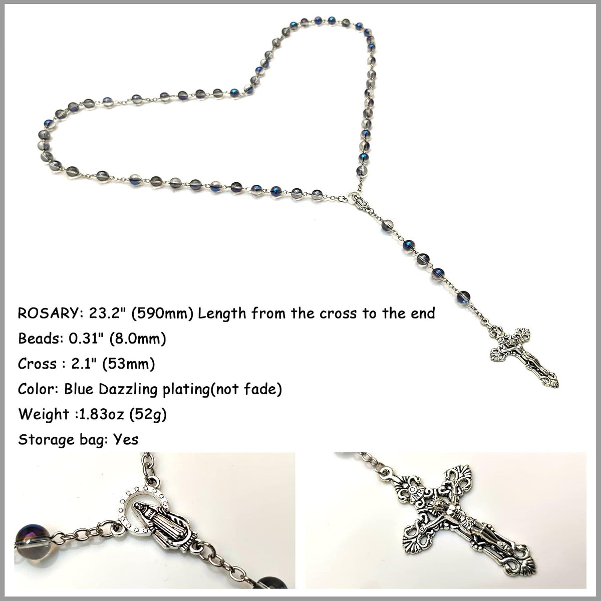 GeekTenet prayer beads zinc alloy crucifix