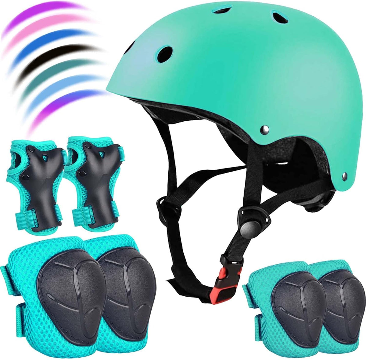Kids Bike Helmet Set Adjustable for Children, Boys, Girls and Teenagers Aged 3-8 Years Includes Elbow, Knee, Wrist Guards Children's Helmet Protection Set for Bikes SkateboardsRollerskates - Image 10