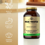 Solgar vegan milk thistle dietary supplement container back