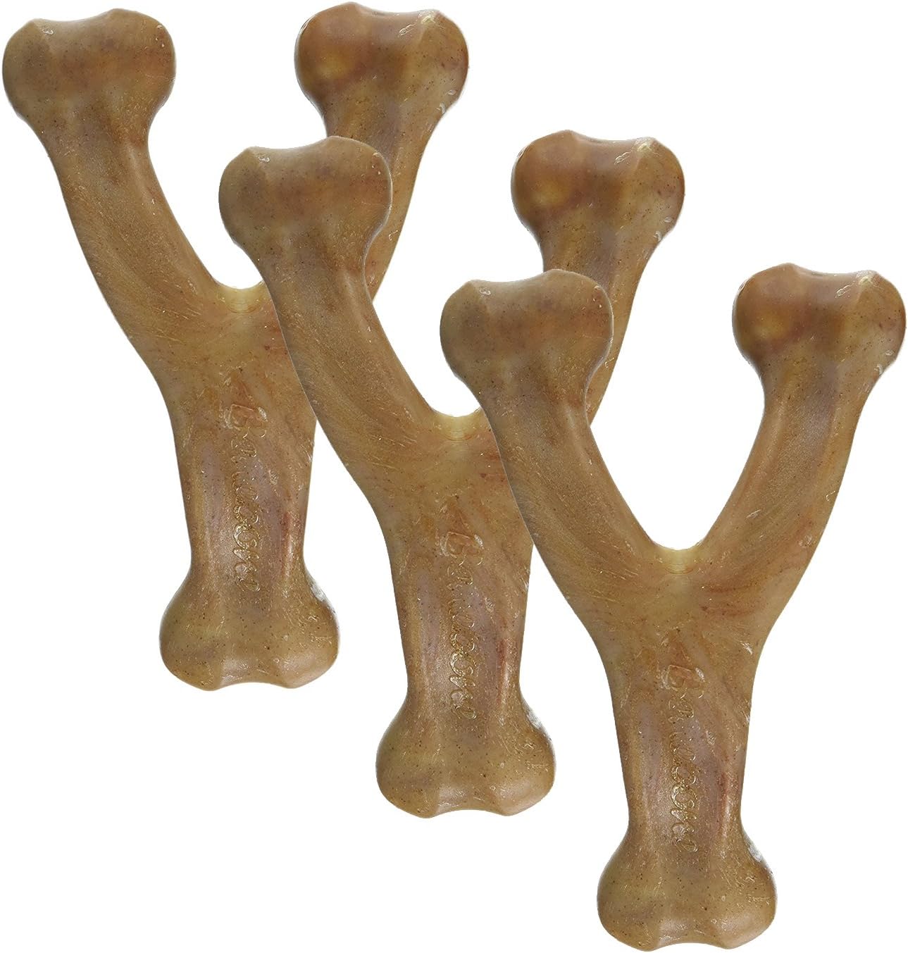Benebone Wishbone Bacon Flavor Dog Chew Toy front view for aggressive chewers.