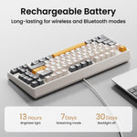 Kisnt KN85 Wireless Mechanical Keyboard, 75% Layout, Bluetooth/2.4GHz/USB-C, Custom RGB Backlit, Hot-Swappable Linear Switch, Creamy Sound for Gaming/Typing (Retro Beige) - Image 9