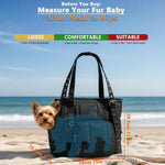Small dog sitting comfortably inside Senior Budday purse carrier